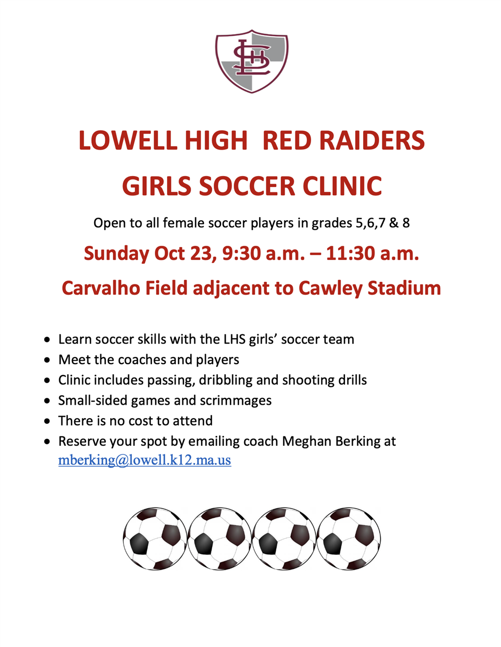  LHS Girls' Soccer Clinic
